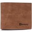 Mens Leather CreditID Card Holder Bifold Wallet Slim Purse With Middle Flap