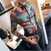 Alta Calidad Coreana Camisa Hombres Moda 2018 Nueva Primavera Manga Larga Camuflaje Impresión Hombres Camisas Casuales Slim Fit Camisa De Vestir Fiest