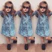 New Toddler Baby Girl Kids 34 Sleeve Princess Dress Party Dresses Denim Outfit