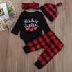 Newborn Kid Baby Girl Clothes Romper Jumpsuit Long Pants Headband Cap Outfit Set