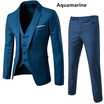 AOWOFS New European Slim Business Casual Suits three-piece Sports Coat Vest Suit Pant Groom Groomsmen wedding one button suits S-6XL