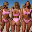 2Pcs Women Brazilian Bikini Set Sexy Summer Beach Swimwear Swimsuit Bathing Suit