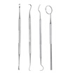 4pcs Stainless Steel Dental Tools Kit Dentists Pick Tool Teeth Scraper Set for Personal & Professional Use