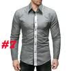 Solid Color Mens Slim Fit Long Sleeve Shirts Casual Business Dress Shirt Blouse