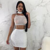 UK Women 2 Piece Bodycon Two Piece Crop Top&Skirt Set Bandage Dress Party