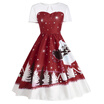 Santa Claus Deer Christmas Vintage Dress
