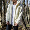 Men Winter Teddy Bear Tops Fluffy Fleece Fur Jacket Hoodies Coat Outerwear