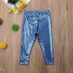 UK Kid Baby Girl Mermaid Fish Scale Leggings Pants Trousers Toddler Bottoms
