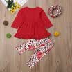 UK Stock Toddler Baby Girls Clothes Ruffle T Shirt Pants Legging Scarf Outfits