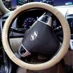 MUNIUREN car handle set steering wheel cover four seasons universal car cover non-slip granules beige medium