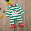 Xmas Canis Newborn Toddler Baby Girls Striped Romper Sleepwear Pajamas Playsuit