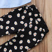 Summer Toddler Kids Girls Off Shoulder Tops Sunflower Pants Outfits Set Clothes