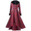 Plus Size Double Breasted Plaid Swing Coat