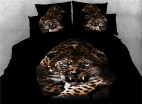 3D Leopard Printed Cotton 4-Piece Duvet Cover Sets