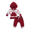 Newborn Baby Girl Floral Deer Clothes Hoodies Tops T shirt Long Pants Outfit Set