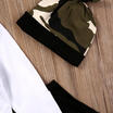 US STOCK Camo Newborn Kids Baby Boys Top Romper Harem Pants Hat 3Pcs Outfits Set