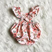 Newborn Baby Girl Fly Sleeve Floral Bodysuit Romper Jumpsuit Sunsuit Clothes Set
