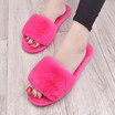 Plush open-toed soft soles indoor slippers
