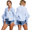 Women Ladies V-Neck Long Sleeve Loose Blouse Summer Casual Shirt Tops USA