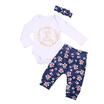 Kids Baby Girls Clothes Outfits RompersFloral Leggings PantsHeadband 3Pcs Set
