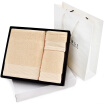 Sanli cotton satin square towel towel towel hardcover gift box 3 sets of class A standard non-twist yarn weave apricot gift bag