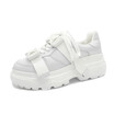 Genuine Leather Mesh Womens Platform Chunky Sneakers 2018 Fashion Buckle Women Flat Thick Sole Shoes Woman Footwear