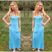 Fashion Women Beach Summer Sundress Long Dresses Maxi Evening Party Dress Size-L