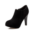 IDIFU Womens Dressy Faux Suede Round Toe Hidden Platform Side Zipper High Heel OL Ankle Booties