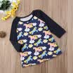 UK Princess Kids Baby Girl Unicorn Dress Party Dresses Long Sleeve Clothes 6M-7T