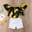 Toddler Baby Girls Summer Lemon Outfits TopsPants Shorts 2PCS Kids Clothes Set