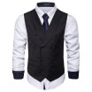 AOWOFS2018 autumn new mens solid color vest business casual small vest S-5XL MJ003