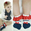 Baby Girl Lace Ruffle Frilly Anti-slip Socks Infant Toddler Newborn Slipper 0-4Y