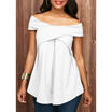 US Womens Sexy Summer Off Shoulder Tops Casual Party Shirt Cotton T-shirt Blouse