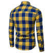 New Mens Long Sleeve Shirt Button Up Business Work Plaid Formal Plain Dress Top