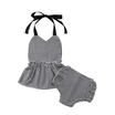 Infant Baby Girl Strap Ruffle T-shirt TopsShorts Pants Kid Sunsuit Clothes UK