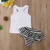 Kids Baby Girls Flamingo T-shirt VestStriped Tutu Pants 2PCS Outfit Clothes Set