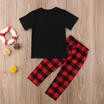 2-8Y 2Pcs Summer Outfits Kids Baby Boy Girl Tops T-shirtPlaids Leggings Clothes