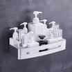 YOUQIN YOUQIN Rack de baño espacio Rack de baño de aluminio Perforador libre Cuatro esquinas Cesta de almacenamiento Rack Cuadrado de baño de una sola capa