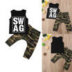 Newborn Kids Baby Boys Tops T-shirt Camo Pants 2PCS Outfits Set Clothes 0-2Years