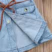 Baby Kids Girl Denim Mini vestido corto Jean manga larga vestido de fiesta informal