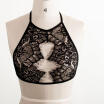 UK Floral Lace Bralette Bustier Crop Top Sheer Soft Mesh Triangle Unpadded Bra