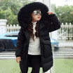 2018 New Blue Children Winter Jacket Girl Winter Coat Kids Warm Thick Fur Collar Hooded long down Coats For Teenage 6 8 10 12 14