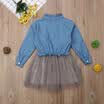 Flowers Toddler Kids Baby Girls Princess Party Denim T-Shirt Dress Skirt Clothes