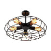 Baycheer HL371281 Novelty LOFT Industry Wrought Iron Fan LED Close to Ceiling Light