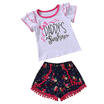 Cotton Summer 2Pcs Newborn Toddler Baby Girls 0-4Y Floral Outfits Sets Clothes