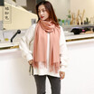 Scarf female han edition female autumn&winter pure color imitation cashmere neck 250 grams joker long tassel does not drop woo