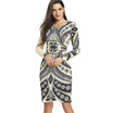 Tribal Print Cut Out Bodycon Dress