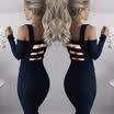 Womens Bodycon Long Sleeve Dress Ladies Party Evening Mini Dress UK Size 6 -14