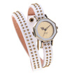 Elegant Design Women Lady Quartz Wrist Watch Vintage Rivets Octagon Bronze Wrap Strap Bracelet
