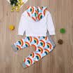 US 2Pcs Cute Infant Baby Girls Rainbow Hoodies Tops Pants Outfits Sets Clothes